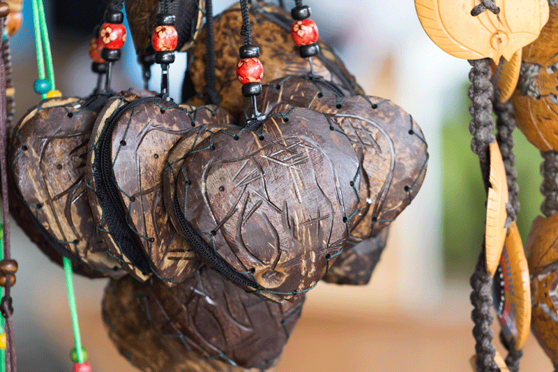 Necklaces from coconut shells
